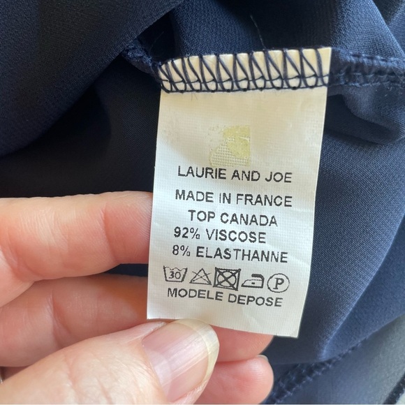 Casting Blouse - V-Neck, Jeweled Neckline, Blooming Sleeves - Blue & Silver - S - Picture 6 of 8